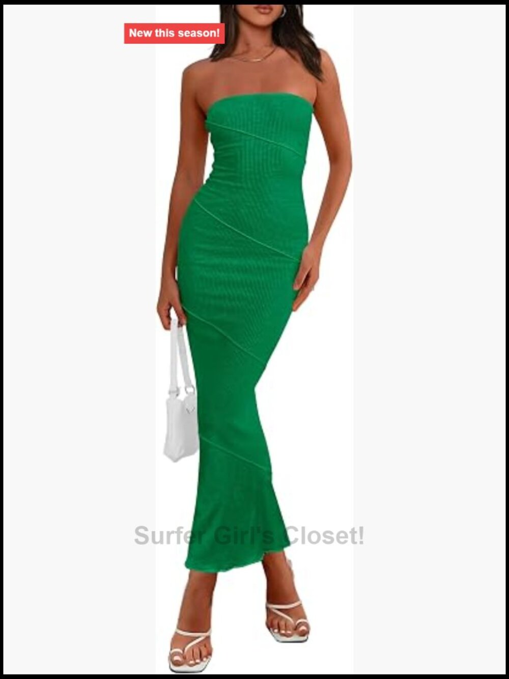 Strapless Bodycon Maxi Dress Sleeveless Ribbed Tube Y2K Fitted Summer